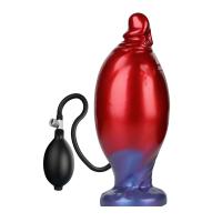 Красный фаллоимитатор с функцией расширения Shadow Behemoth - 21 см.